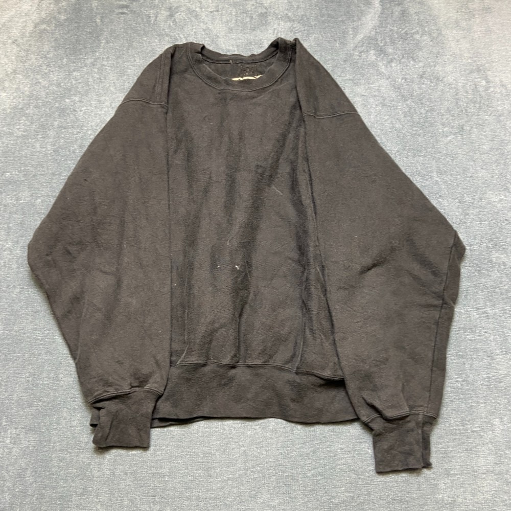 VTG Champion Premium Reverse Weave Sweatshirt Men L Black Fleece Lined Crew Neck